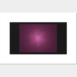 Dusty Rose Fractal Snowflake Posters and Art